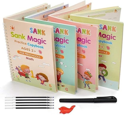 Sank Magic Practice Copybook, (4 Book+10 Refill+1 Pen+1 Grip)