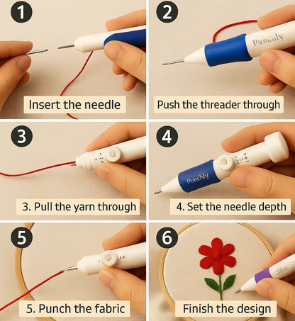 Punchly™ – Complete Punch Needle Embroidery Kit