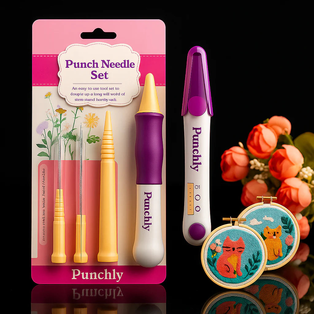 Punchly™ – Complete Punch Needle Embroidery Kit