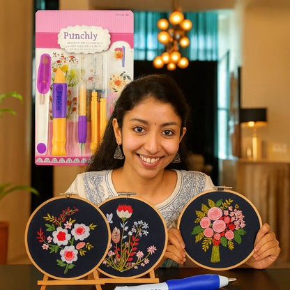 Punchly™ – Complete Punch Needle Embroidery Kit